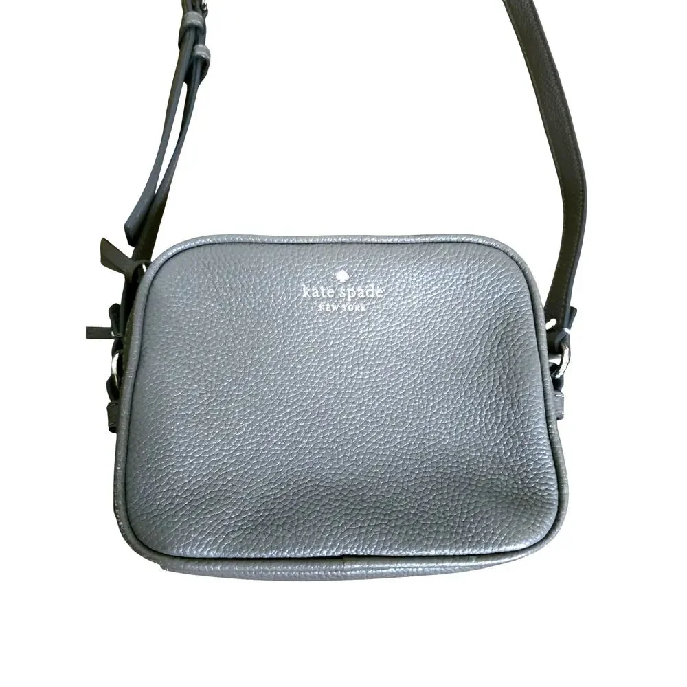 Kate Spade Gray Mulberry Street Pyper double zipper crossbody
